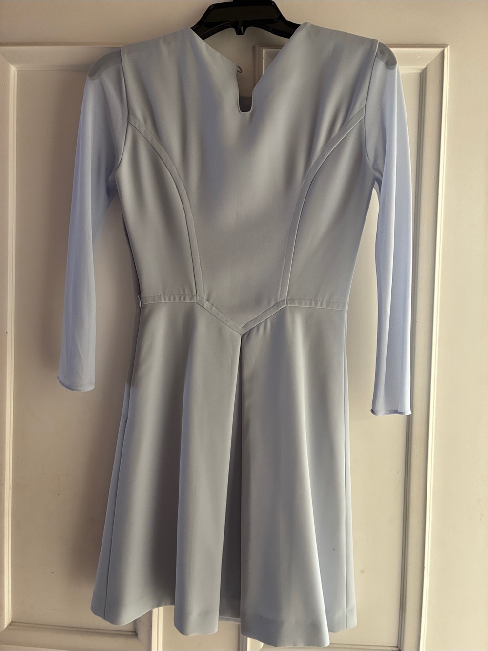 Ted Baker Pale Blue Long-Sleeve Fit-and-Flare Dress